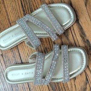 Kelly & Katie Shimmering Silver & Gold Sandals